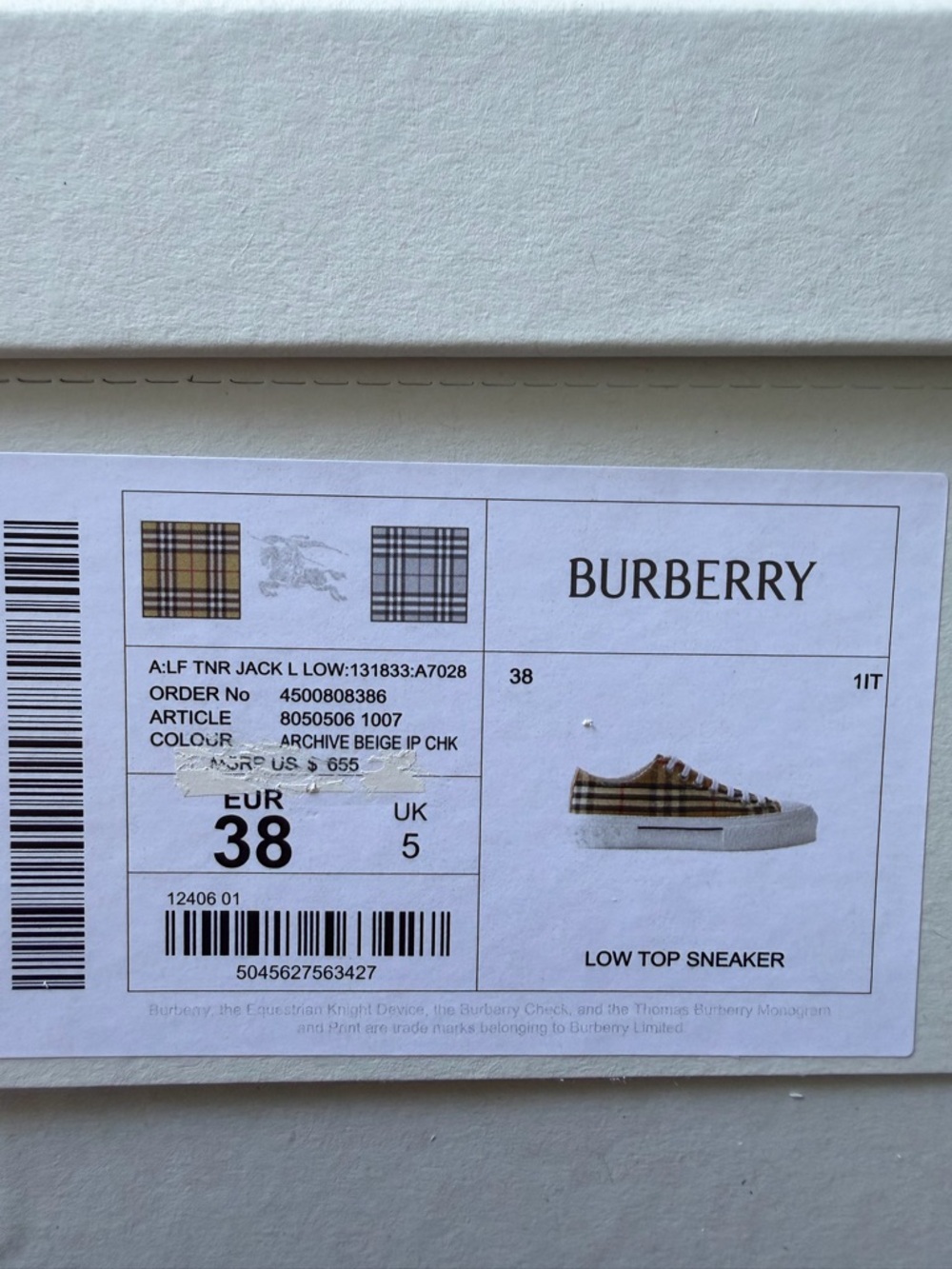 Burberry women Low-Top Sneaker in Archive Beige Check